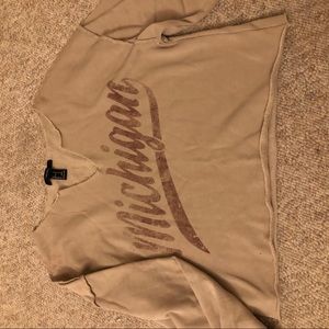 forever 21 Michigan cropped lightweight sweatshirt